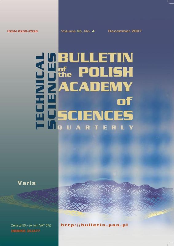 BULLETIN of the POLISH ACADEMY of SCIENCES: TECHNICAL SCIENCES